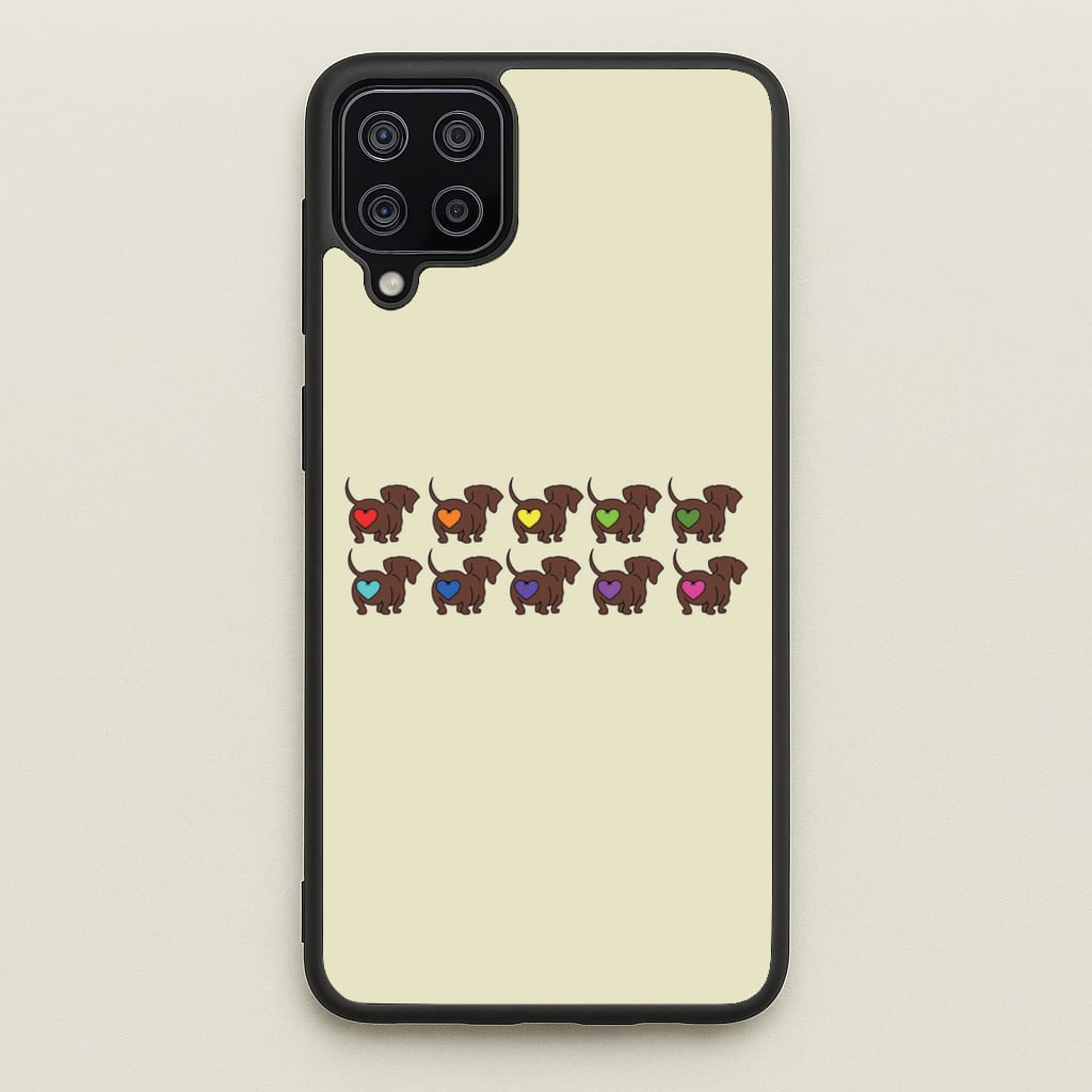 Love hearts - Dachshunds - Dachshunds Phone Case for Galaxy A12
