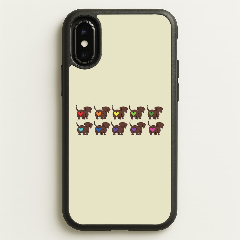 Love hearts - Dachshunds - Dachshunds Phone Case for iPhone X / XS