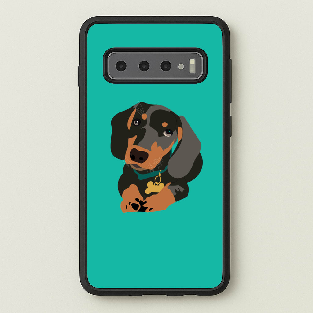 Black & brown - Dachshunds - Dachshunds Phone Case for Galaxy S10