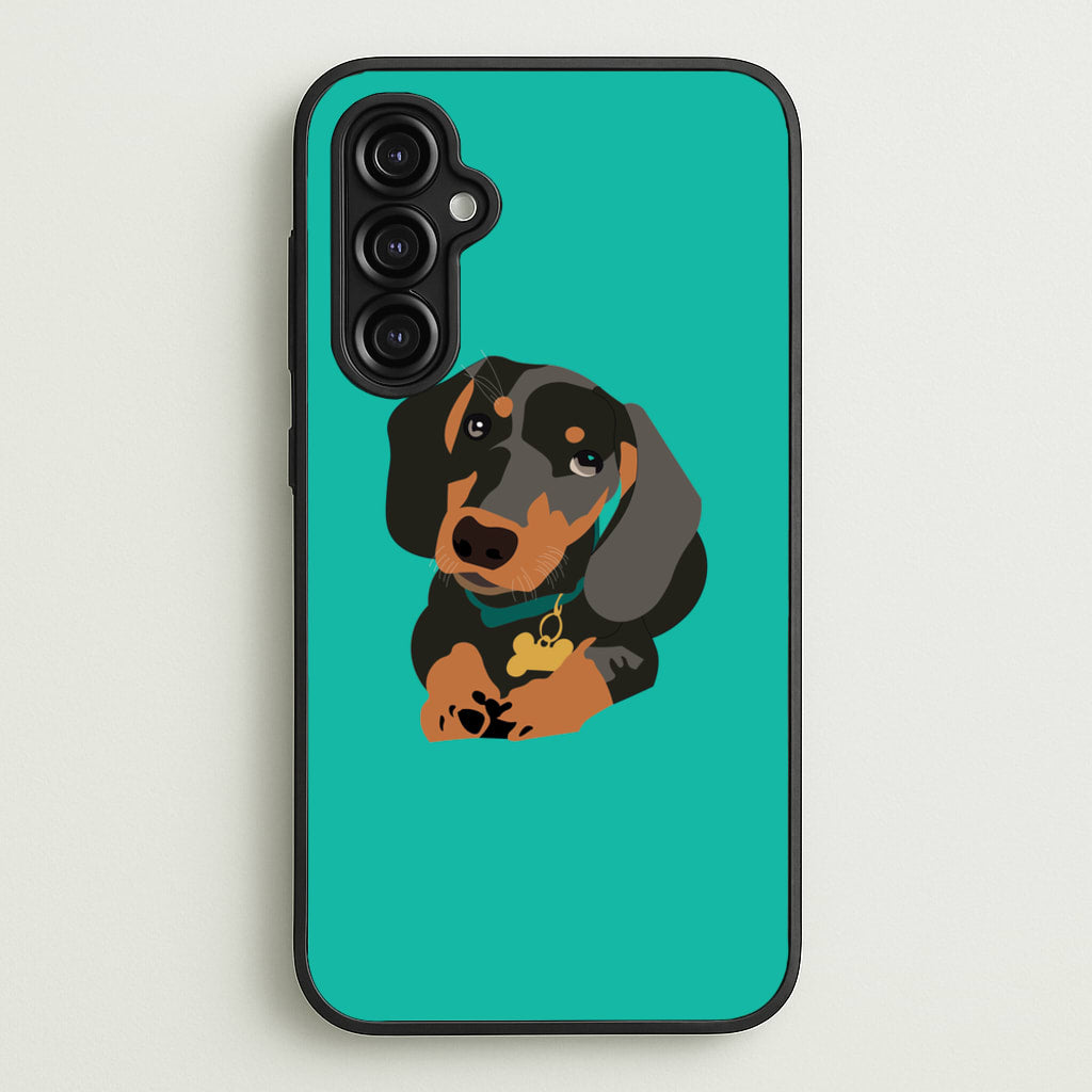 Black & brown - Dachshunds  - Dachshunds Phone Case for Galaxy A14