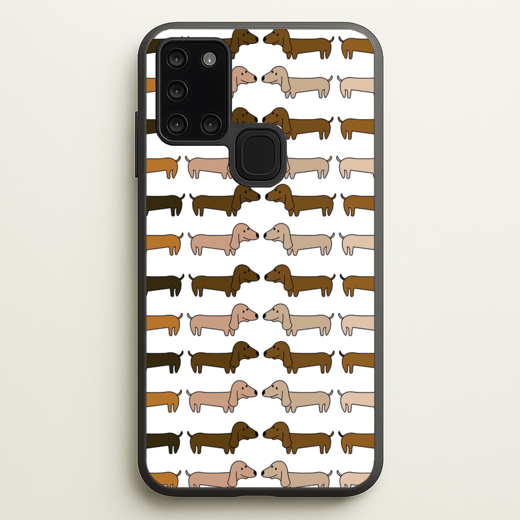 Collage - Dachshunds - Dachshunds Phone Case for Galaxy A21s