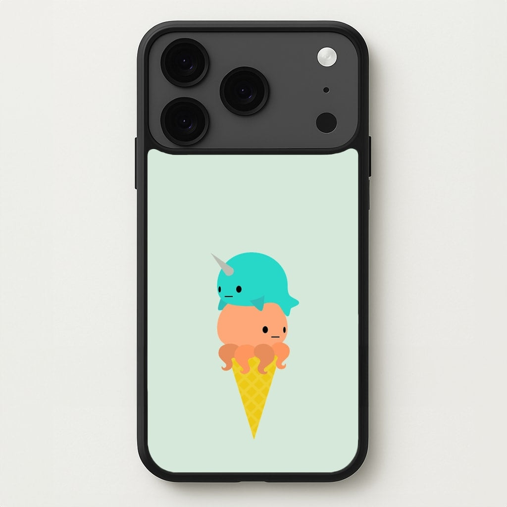 Narwhal Octopus Ice Cream Phone Case for iPhone 17 Pro