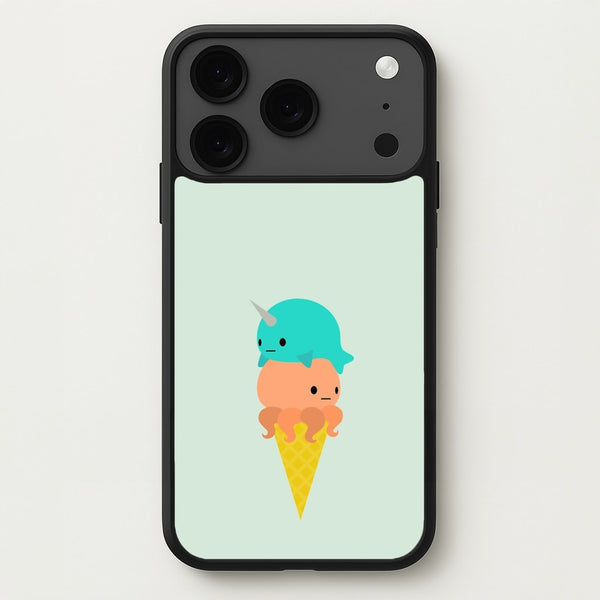 Narwhal Octopus Ice Cream Phone Case for iPhone 17 Pro Max
