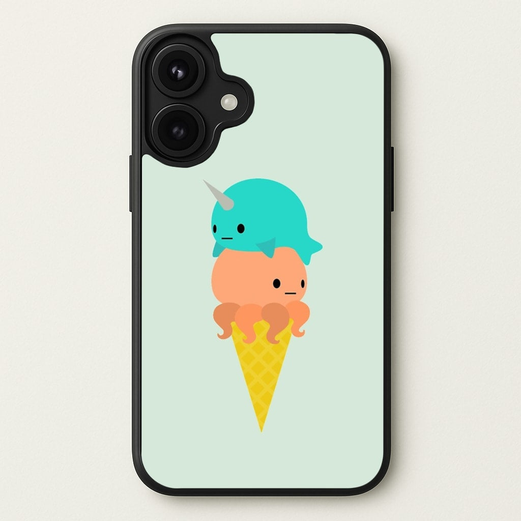 Narwhal Octopus Ice Cream Phone Case for iPhone 17
