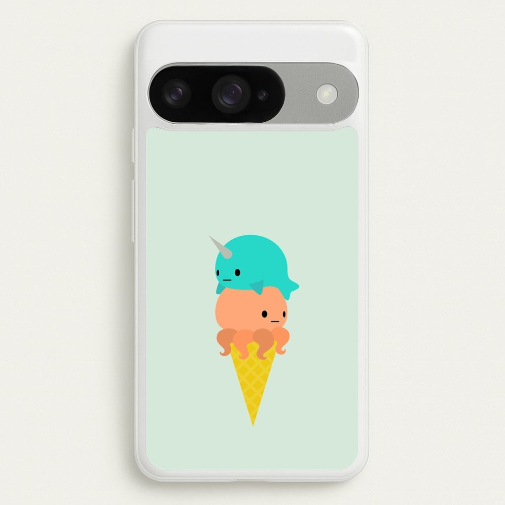 Narwhal Octopus Ice Cream Phone Case for Google Pixel 10 / 10 Pro