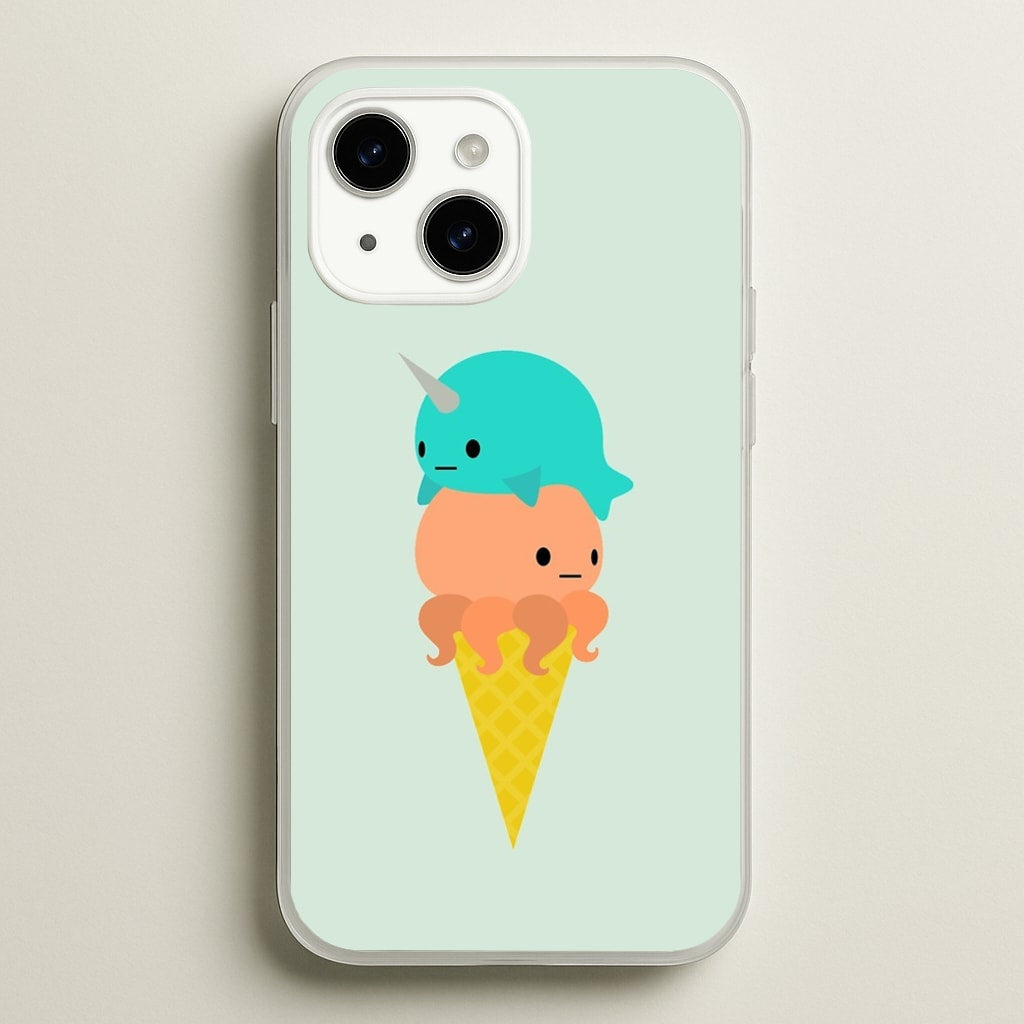 Narwhal Octopus Ice Cream - Summer Phone Case for iPhone 15