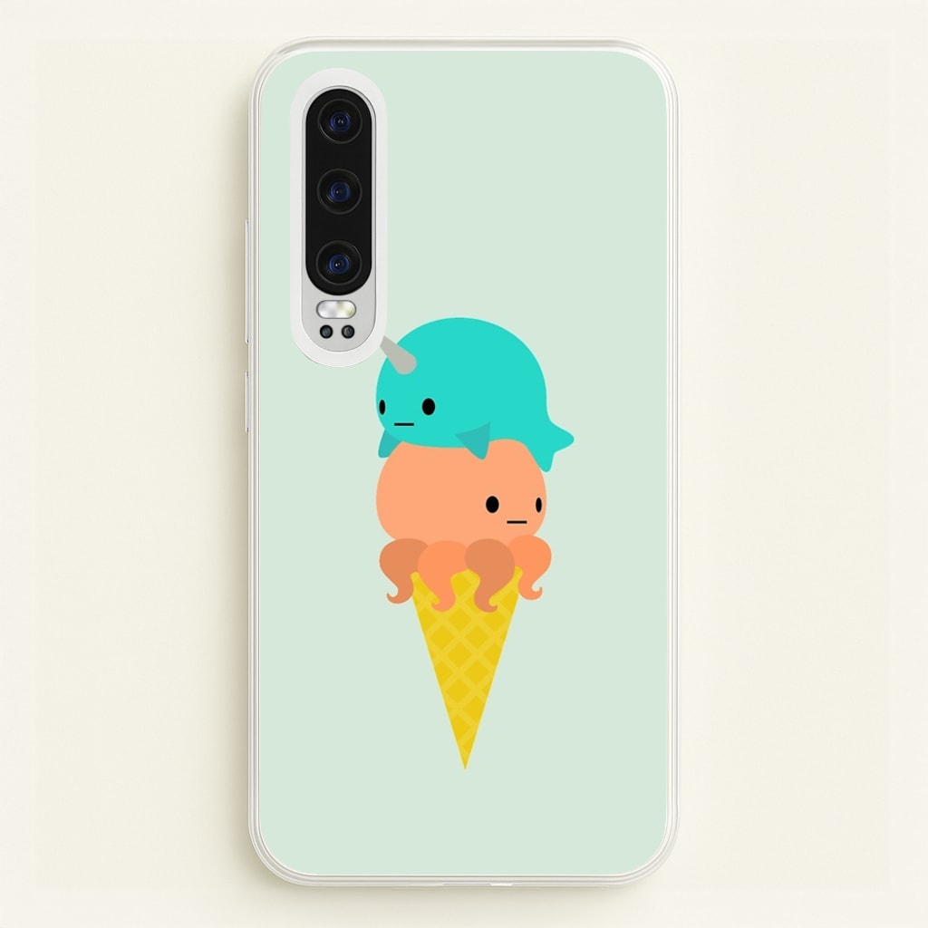 Narwhal Octopus Ice Cream - Summer Phone Case for Huawei P30