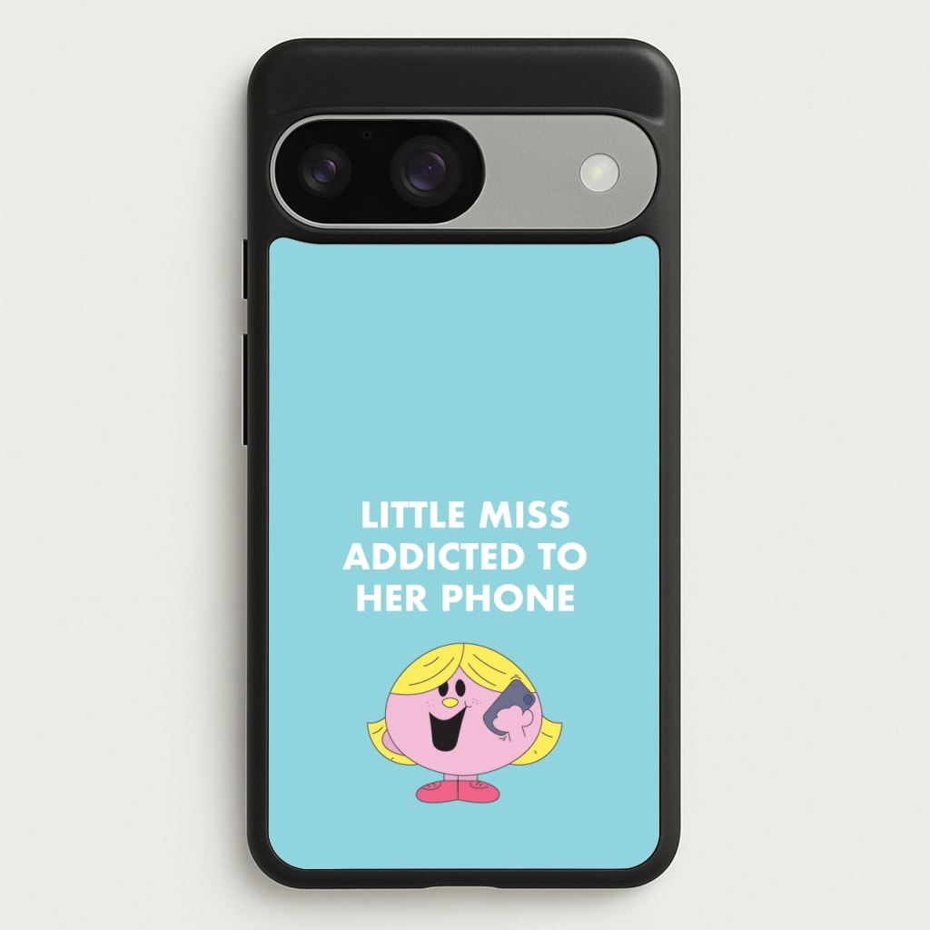 Little Miss Addicted To Her Phone - Aesthetic Quote - Aesthetic Quote Phone Case for Google Pixel 9 / 9 Pro