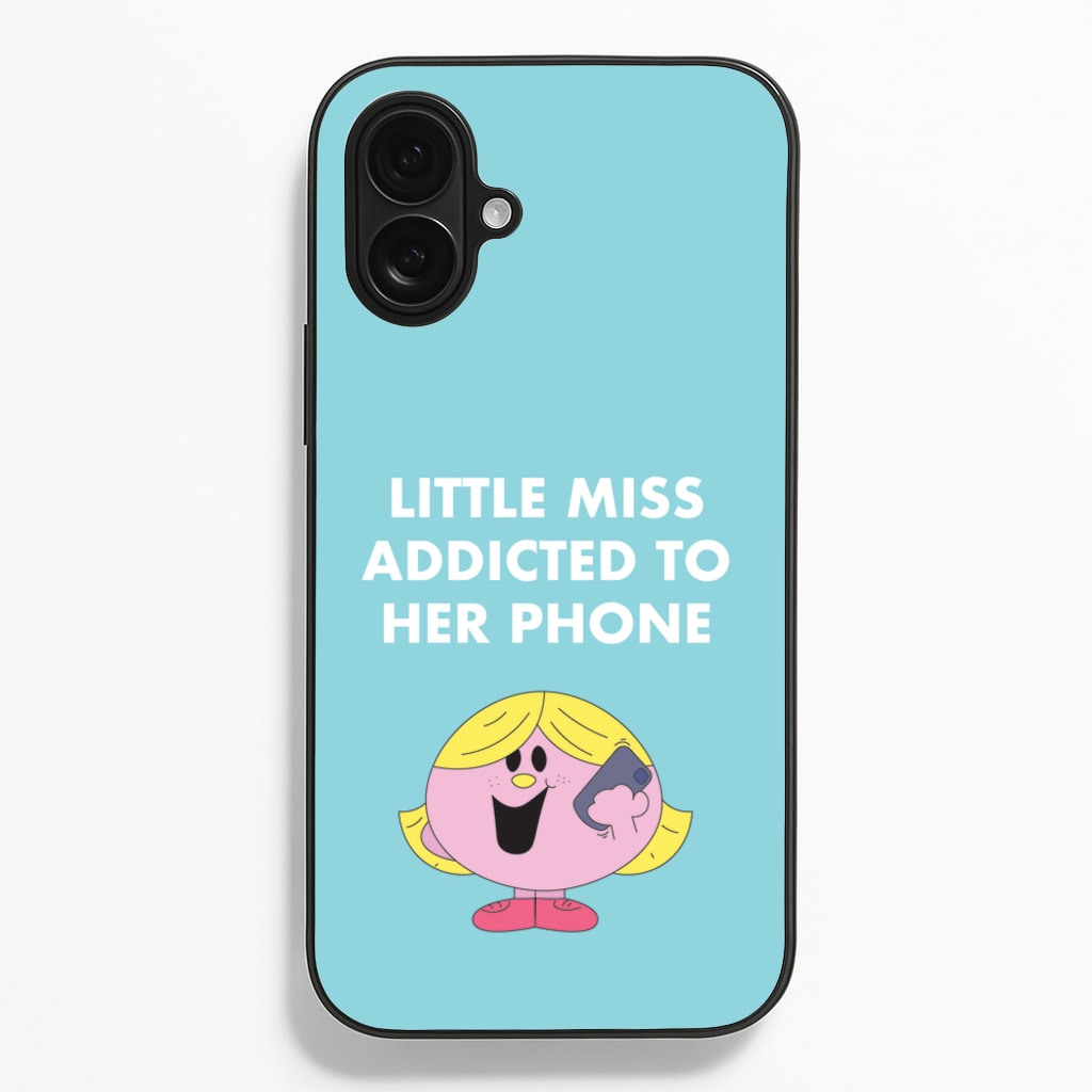 Little Miss Addicted To Her Phone - Aesthetic Quote - Aesthetic Quote Phone Case for iPhone 16 Plus