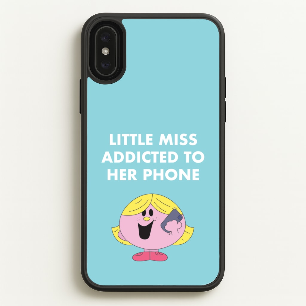 Little Miss Addicted To Her Phone - Aesthetic Quote - Aesthetic Quote Phone Case for iPhone XS Max
