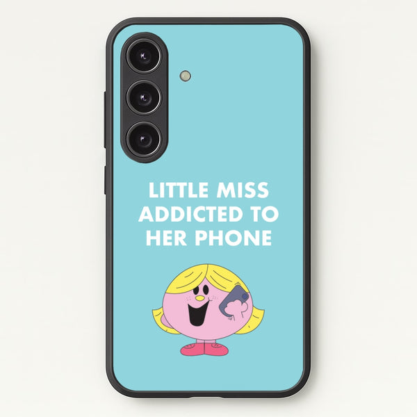 Little Miss Addicted To Her Phone - Aesthetic Quote - Aesthetic Quote Phone Case for Galaxy S25