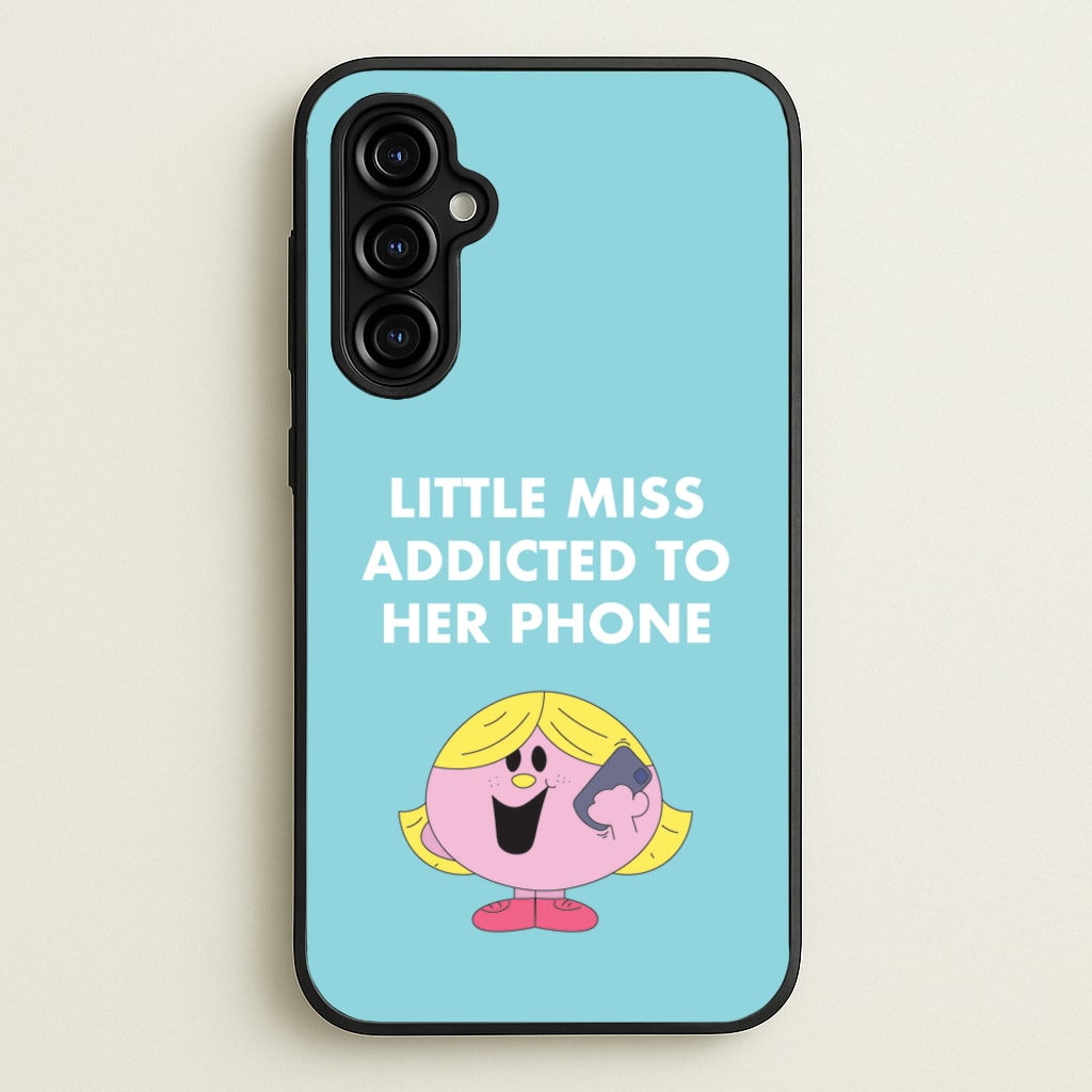 Little Miss Addicted To Her Phone - Aesthetic Quote - Aesthetic Quote Phone Case for Galaxy A54