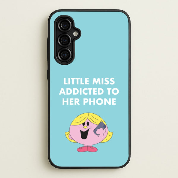 Little Miss Addicted To Her Phone - Aesthetic Quote - Aesthetic Quote Phone Case for Galaxy A54