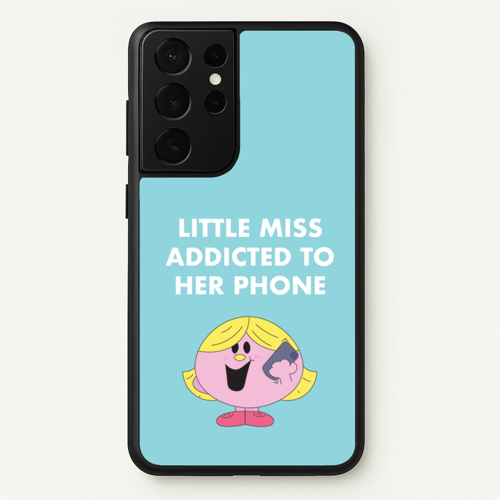 Little Miss Addicted To Her Phone - Aesthetic Quote - Aesthetic Quote Phone Case for Galaxy S21 Ultra