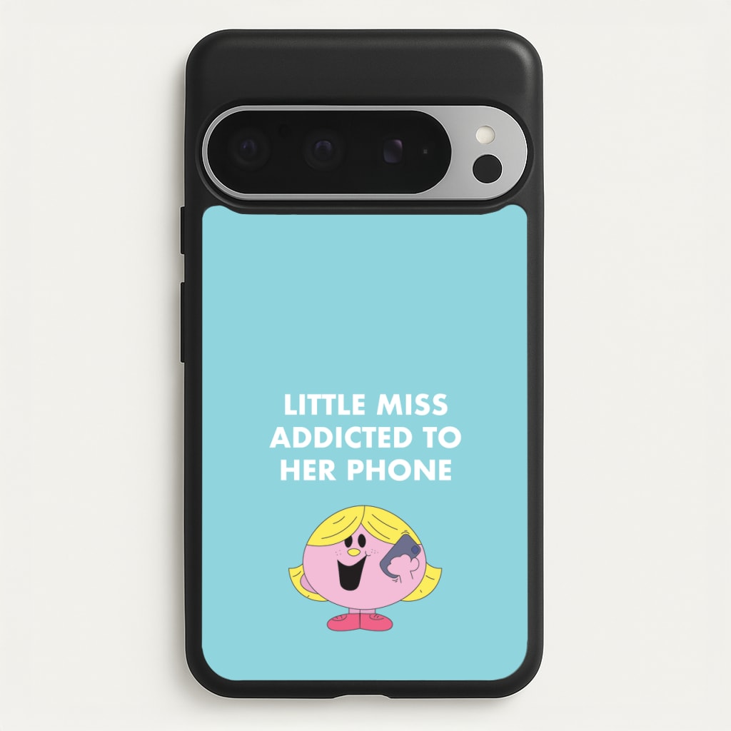 Little Miss Addicted To Her Phone - Aesthetic Quote - Aesthetic Quote Phone Case for Google Pixel 9 Pro XL