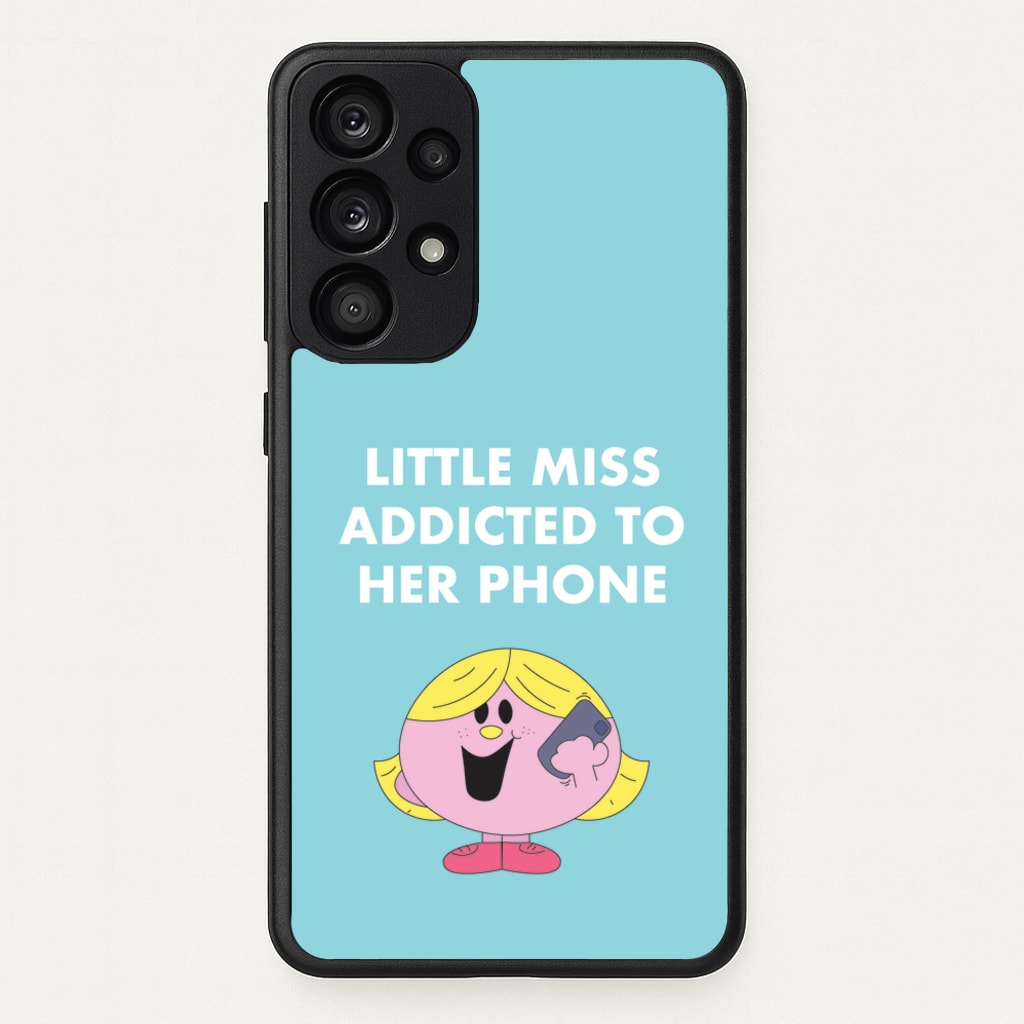Little Miss Addicted To Her Phone - Aesthetic Quote - Aesthetic Quote Phone Case for Galaxy A53