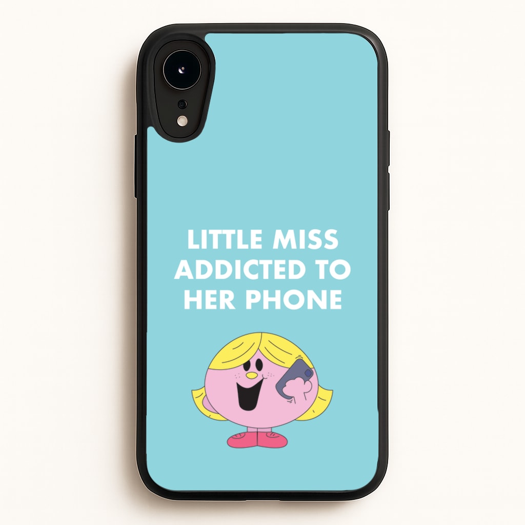 Little Miss Addicted To Her Phone - Aesthetic Quote - Aesthetic Quote Phone Case for iPhone XR