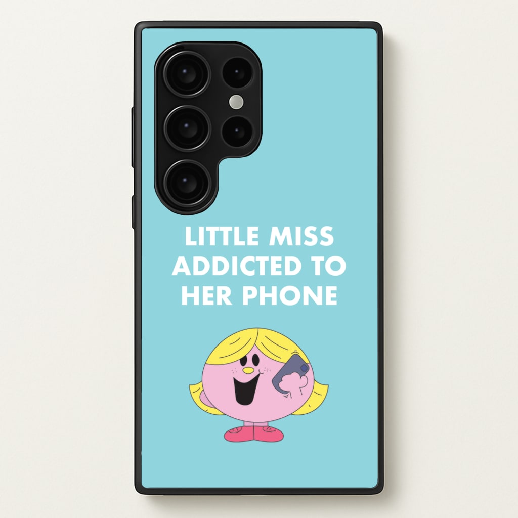 Little Miss Addicted To Her Phone - Aesthetic Quote - Aesthetic Quote Phone Case for Galaxy S24 Ultra