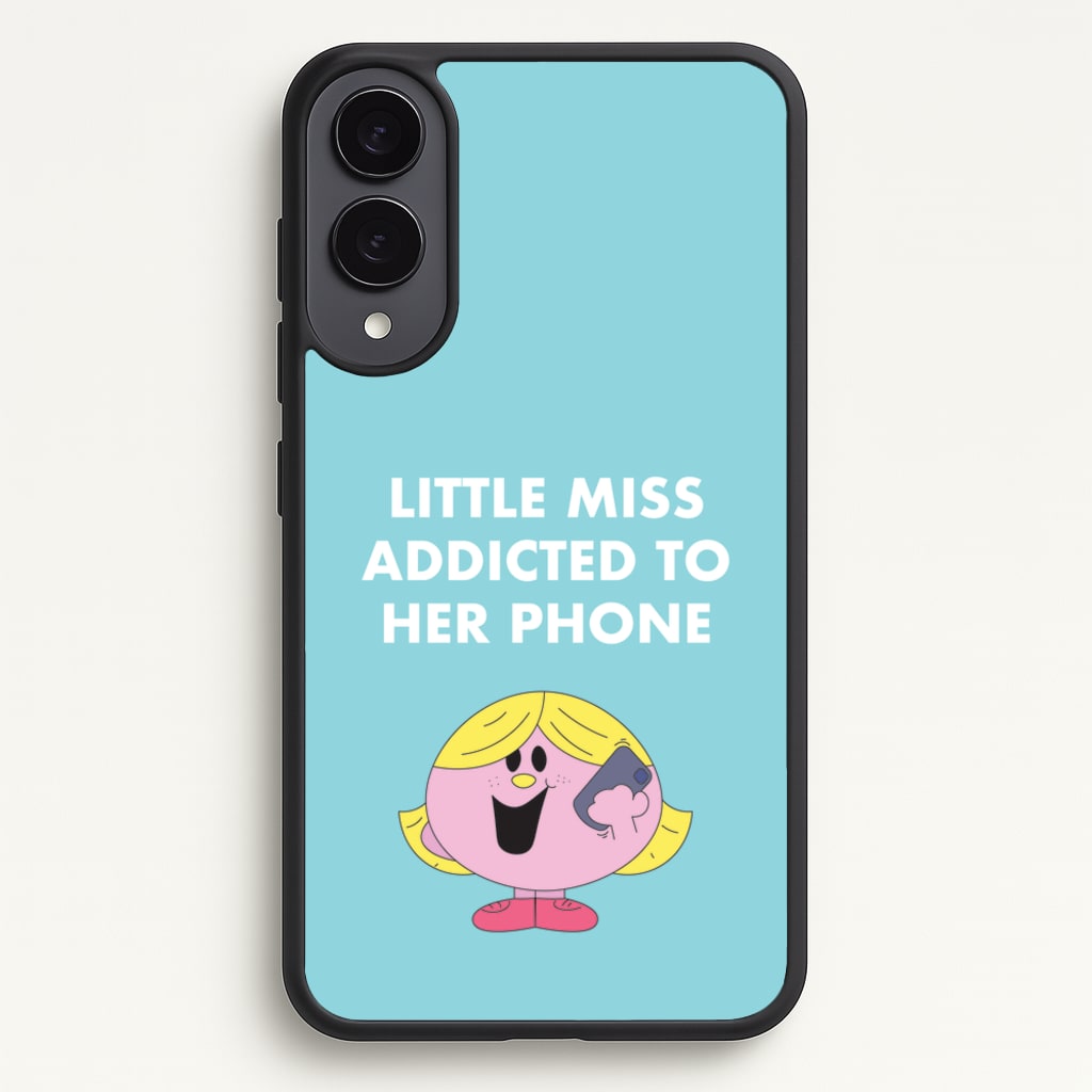 Little Miss Addicted To Her Phone - Aesthetic Quote - Aesthetic Quote Phone Case for Galaxy S25 Edge