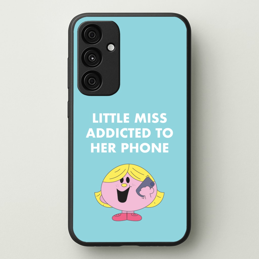 Little Miss Addicted To Her Phone - Aesthetic Quote - Aesthetic Quote Phone Case for Galaxy A35