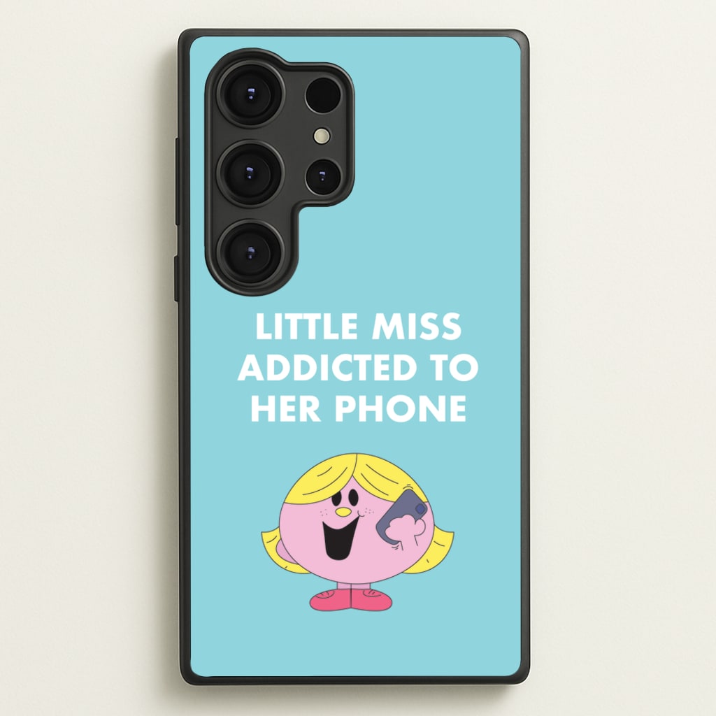 Little Miss Addicted To Her Phone - Aesthetic Quote - Aesthetic Quote Phone Case for Galaxy S25 Ultra