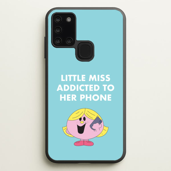 Little Miss Addicted To Her Phone - Aesthetic Quote - Aesthetic Quote Phone Case for Galaxy A21s