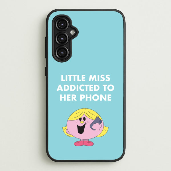 Little Miss Addicted To Her Phone - Aesthetic Quote - Aesthetic Quote Phone Case for Galaxy A14