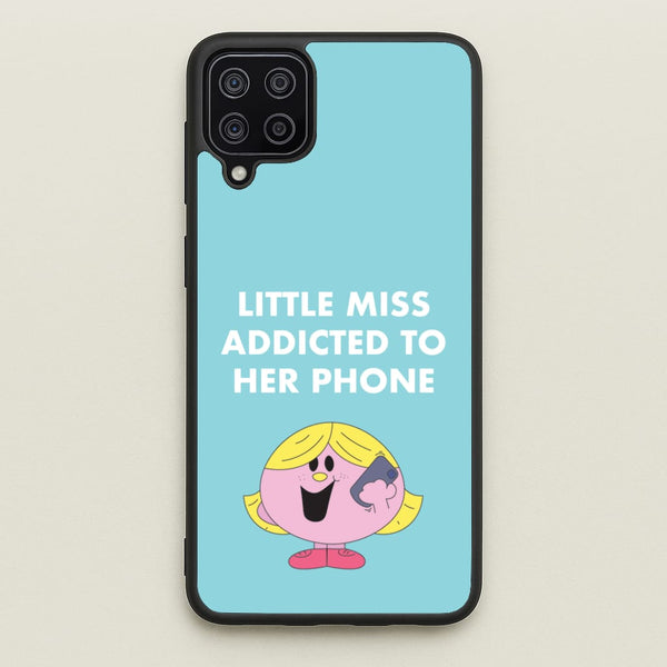 Little Miss Addicted To Her Phone - Aesthetic Quote - Aesthetic Quote Phone Case for Galaxy A12