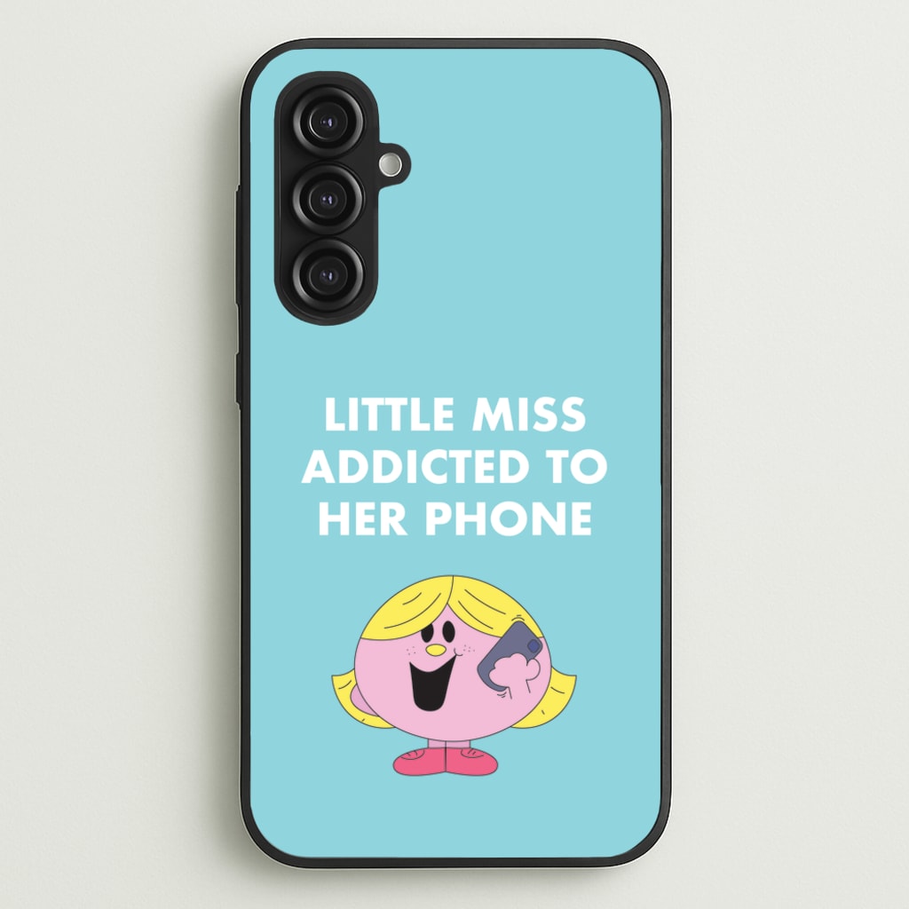 Little Miss Addicted To Her Phone - Aesthetic Quote - Aesthetic Quote Phone Case for Galaxy S23FE