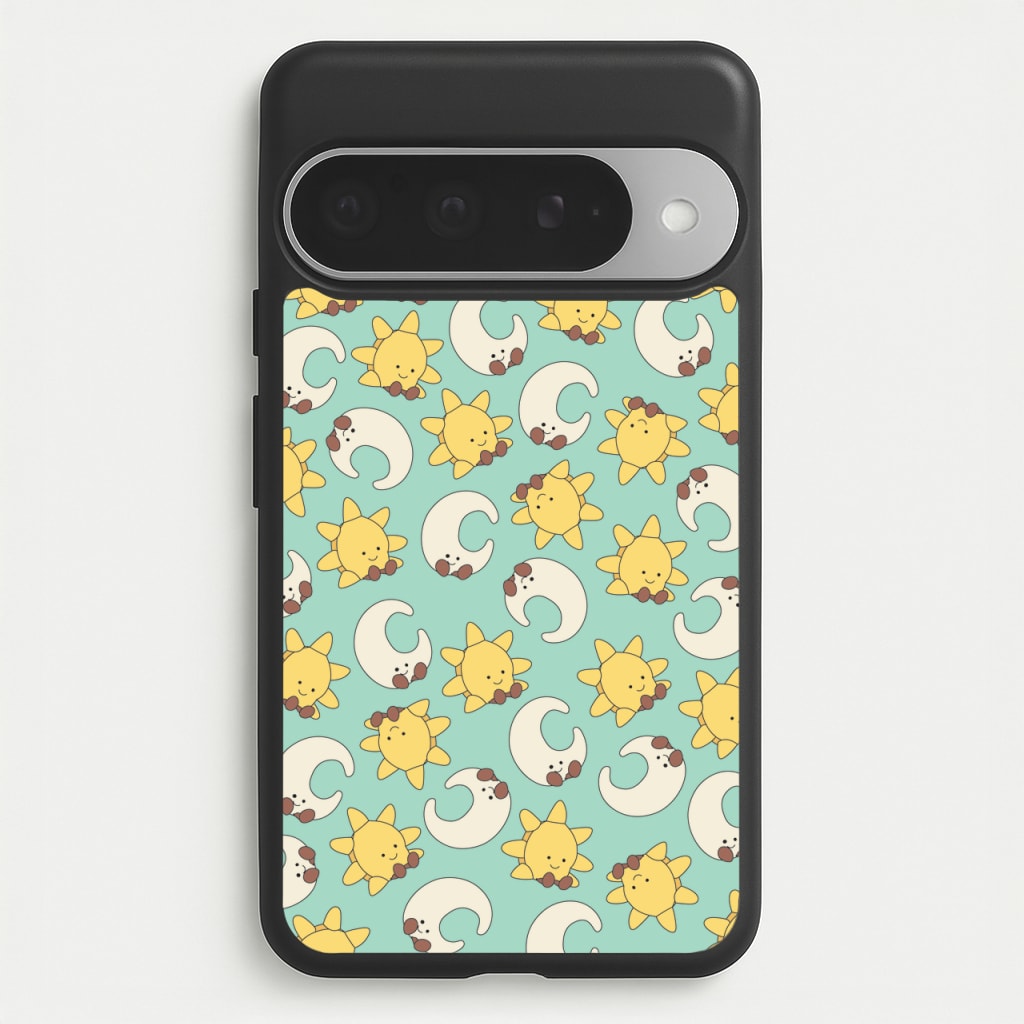Stars And Moon Pattern - Plushy Phone Case for Google Pixel 10 Pro XL