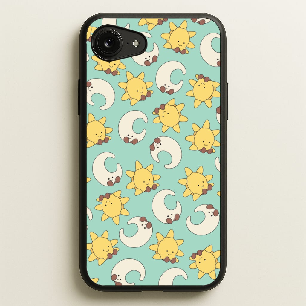 Stars And Moon Pattern - Plushy - Plushy Phone Case for iPhone 16e
