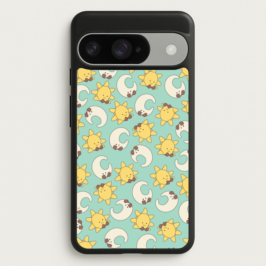 Stars And Moon Pattern - Plushy Phone Case for Google Pixel 10 / 10 Pro