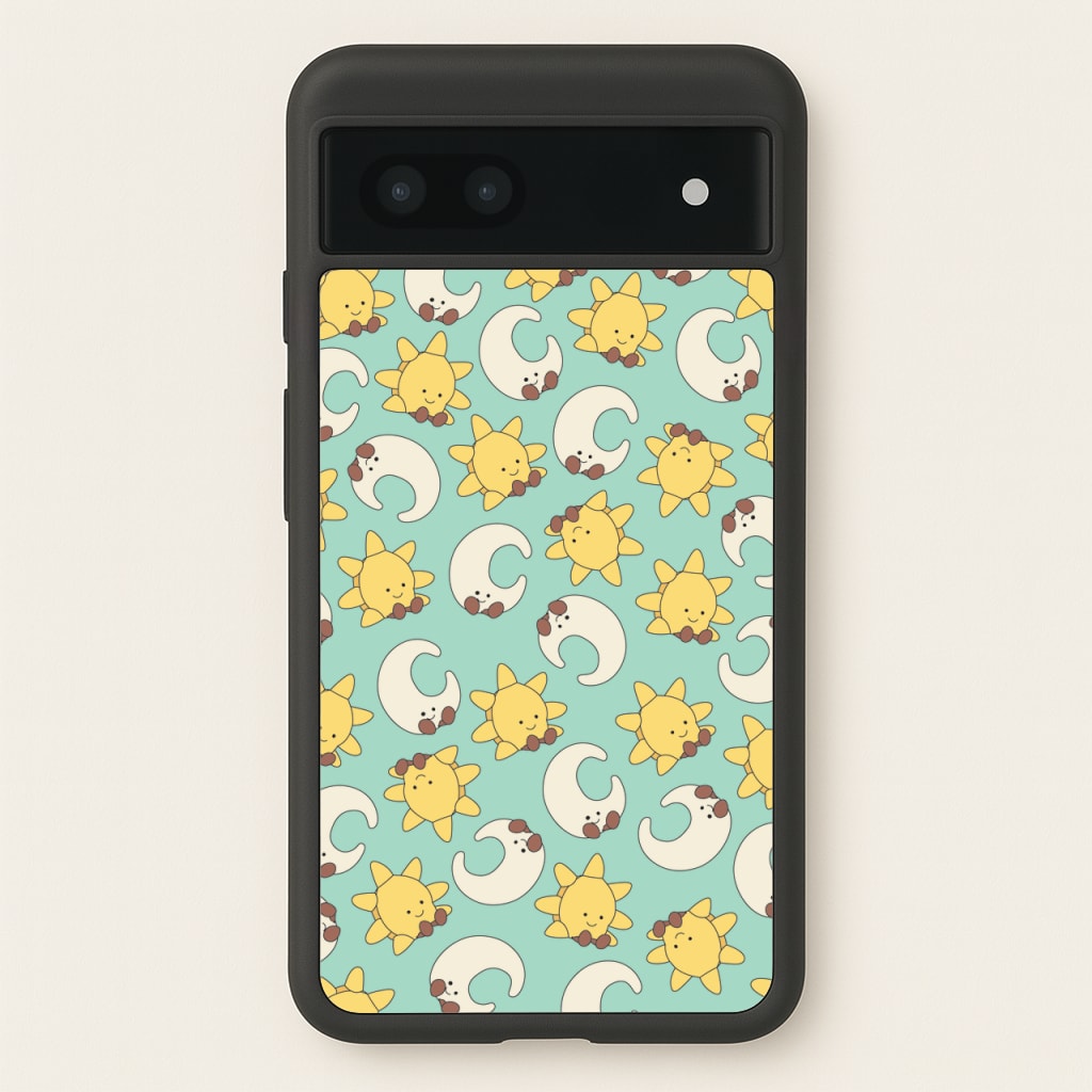 Stars And Moon Pattern - Plushy - Plushy Phone Case for Google Pixel 6a