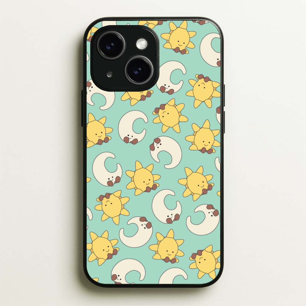 Stars And Moon Pattern - Plushy - Plushy Phone Case for iPhone 14 Plus