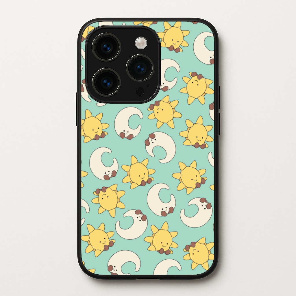 Stars And Moon Pattern - Plushy - Plushy Phone Case for iPhone 14 Pro