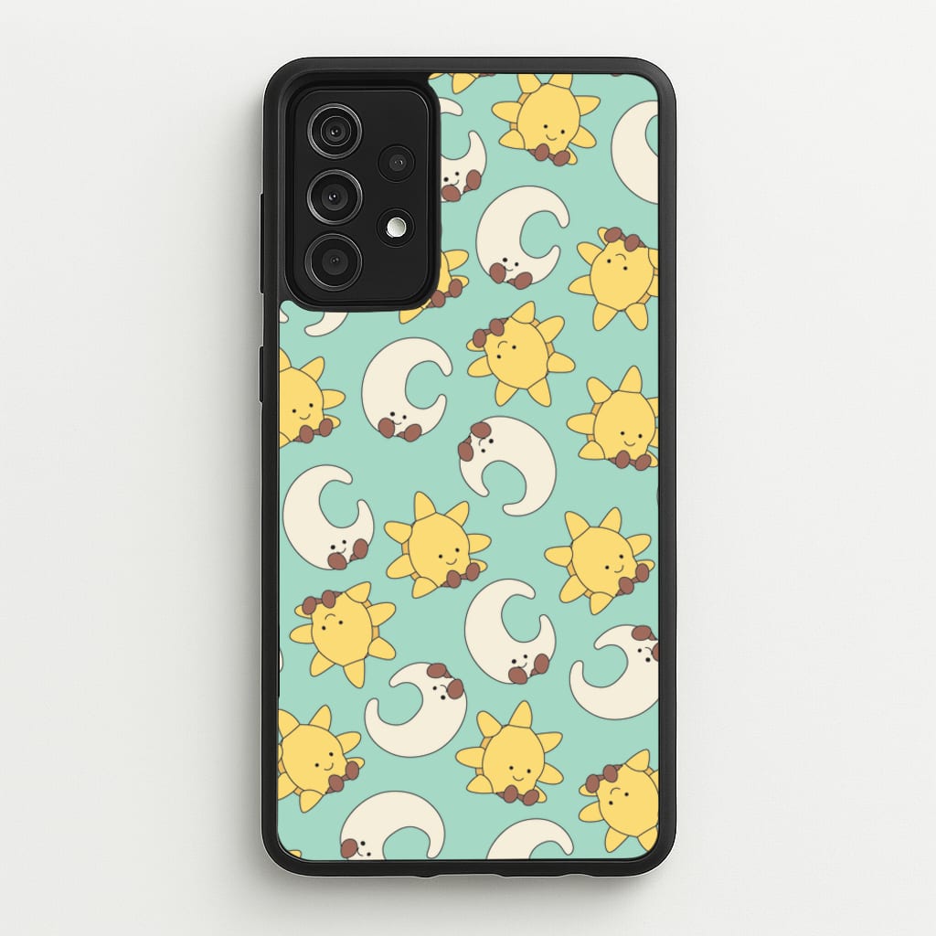 Stars And Moon Pattern - Plushy - Plushy Phone Case for Galaxy A52 / A52s