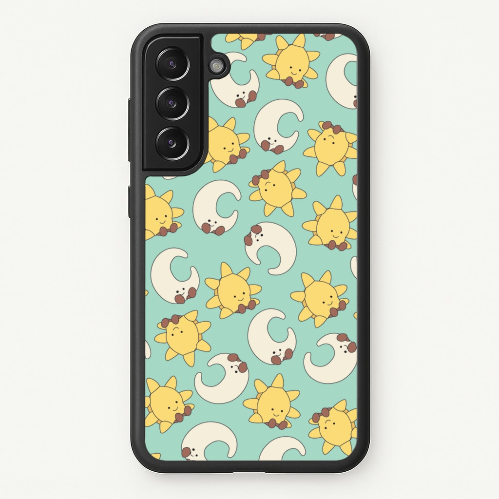 Stars And Moon Pattern - Plushy - Plushy Phone Case for Galaxy S21 Plus