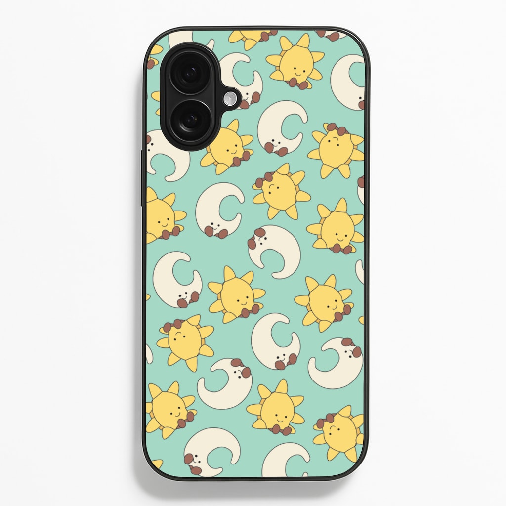 Stars And Moon Pattern - Plushy Phone Case
