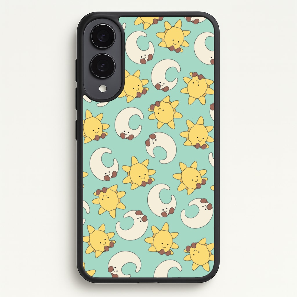 Stars And Moon Pattern - Plushy - Plushy Phone Case for Galaxy S25 Edge
