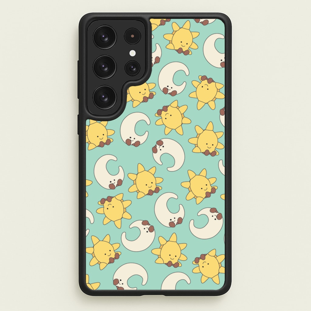 Stars And Moon Pattern - Plushy - Plushy Phone Case for Galaxy S23 Ultra