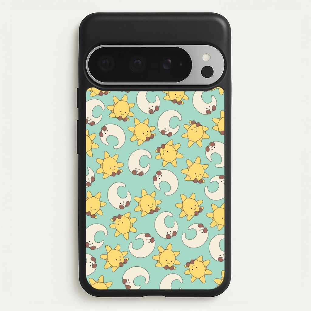 Stars And Moon Pattern - Plushy - Plushy Phone Case for Google Pixel 9 Pro XL