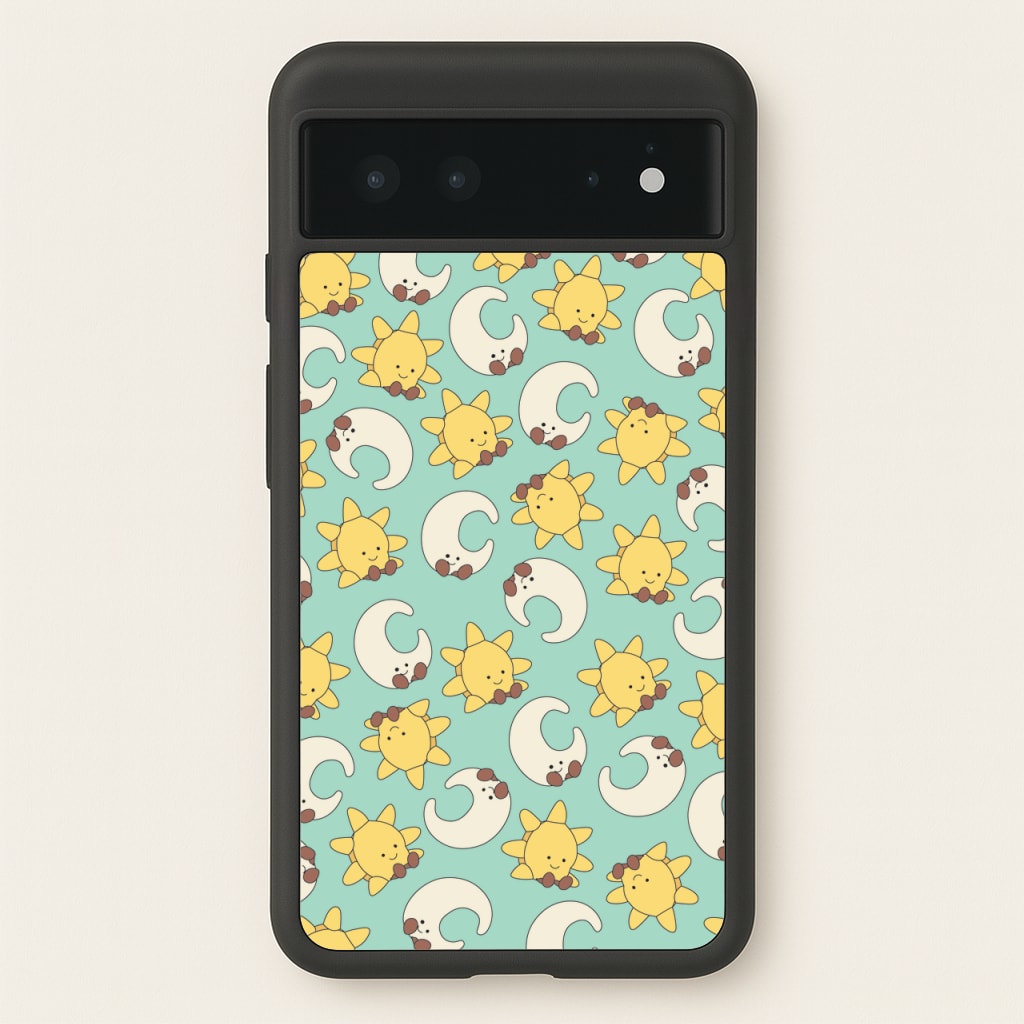 Stars And Moon Pattern - Plushy - Plushy Phone Case for Google Pixel 6