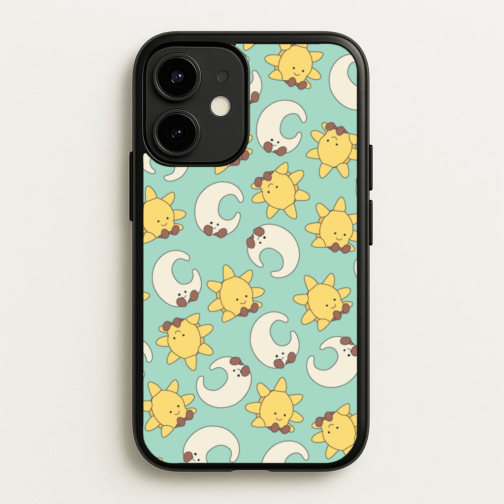 Stars And Moon Pattern - Plushy - Plushy Phone Case for iPhone 12 Mini