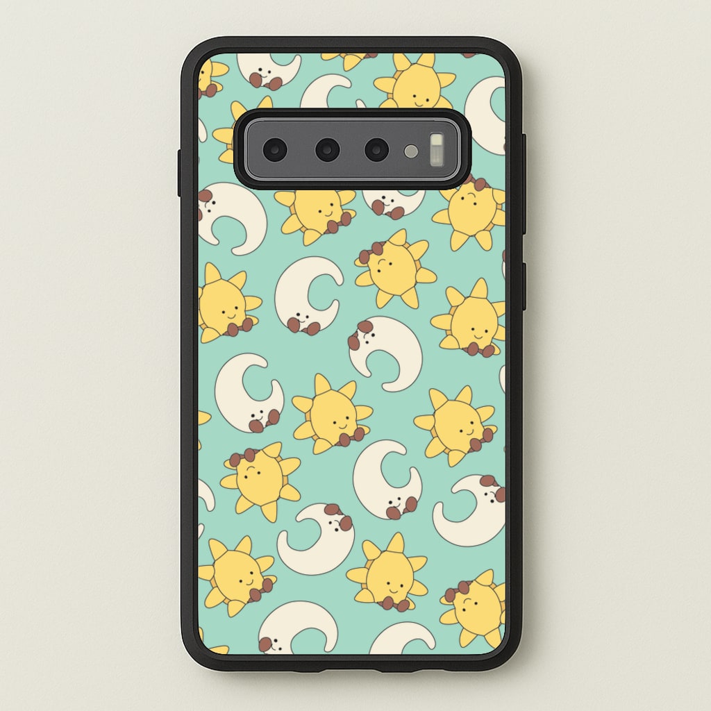Stars And Moon Pattern - Plushy - Plushy Phone Case for Galaxy S10 Plus