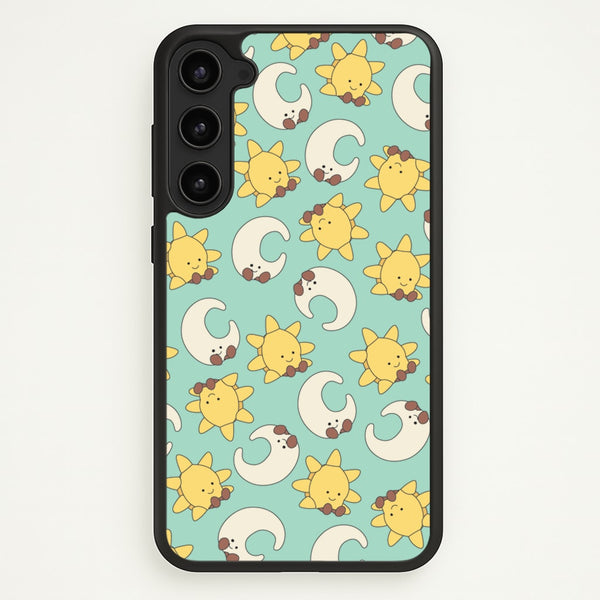 Stars And Moon Pattern - Plushy - Plushy Phone Case for Galaxy S23 Plus