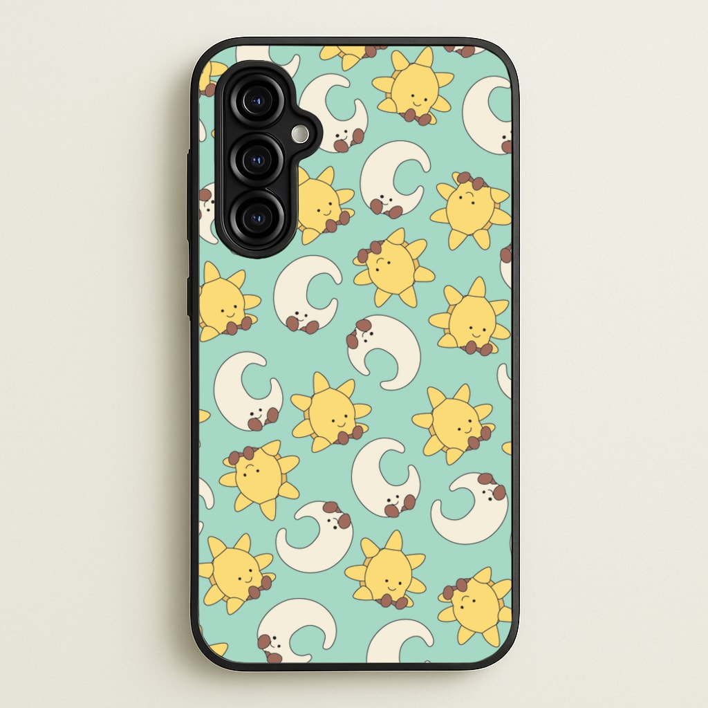 Stars And Moon Pattern - Plushy - Plushy Phone Case for Galaxy A54