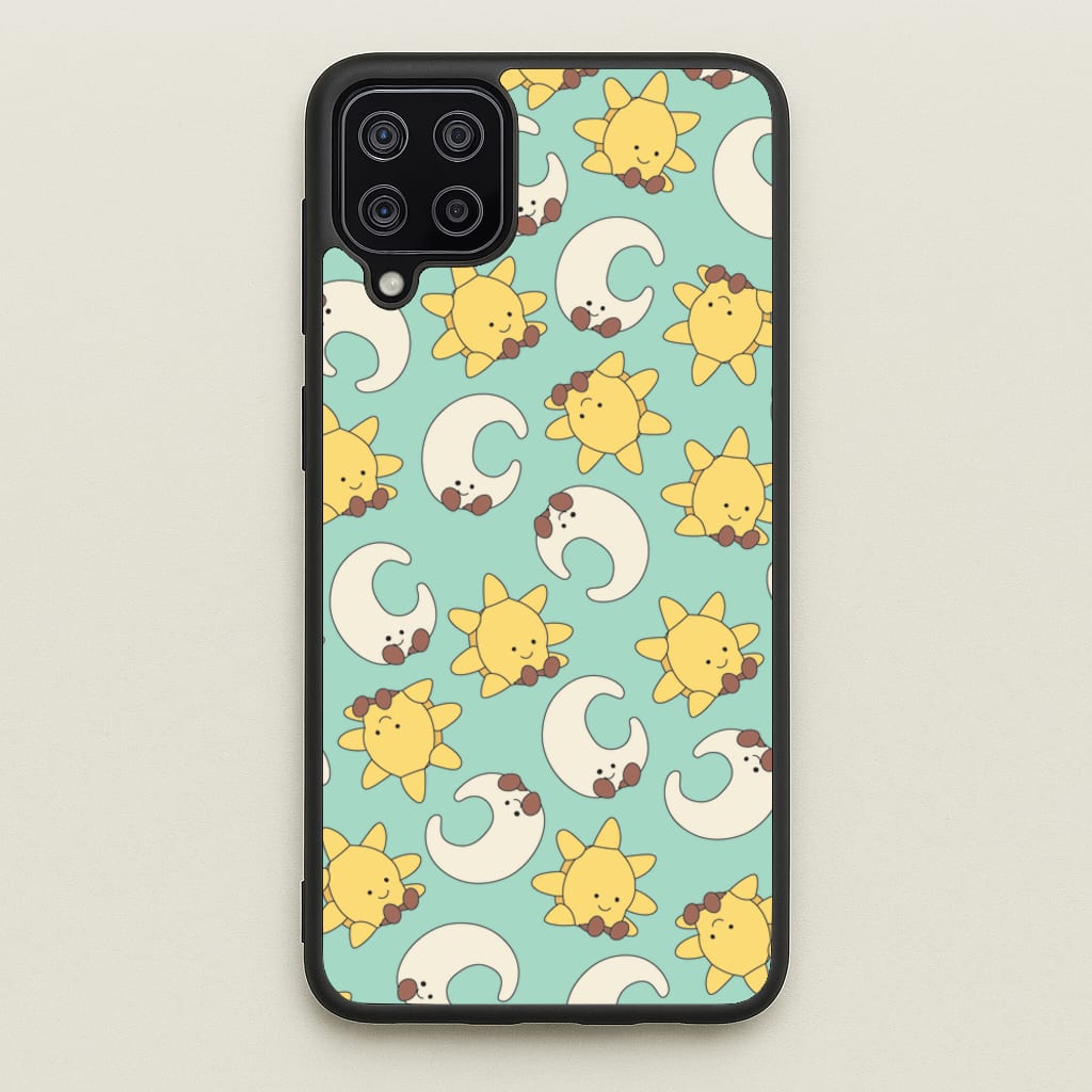 Stars And Moon Pattern - Plushy - Plushy Phone Case for Galaxy A12