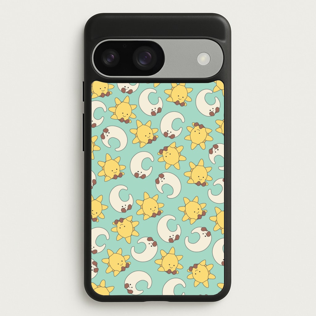 Stars And Moon Pattern - Plushy - Plushy Phone Case for Google Pixel 9 / 9 Pro