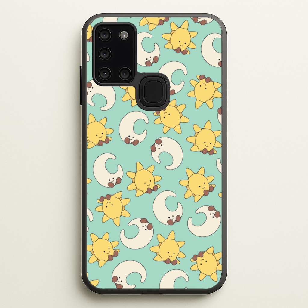 Stars And Moon Pattern - Plushy - Plushy Phone Case for Galaxy A21s