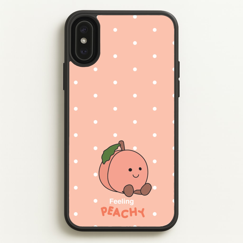 Peach Pattern - Plushy Phone Case for iPhone XS Max